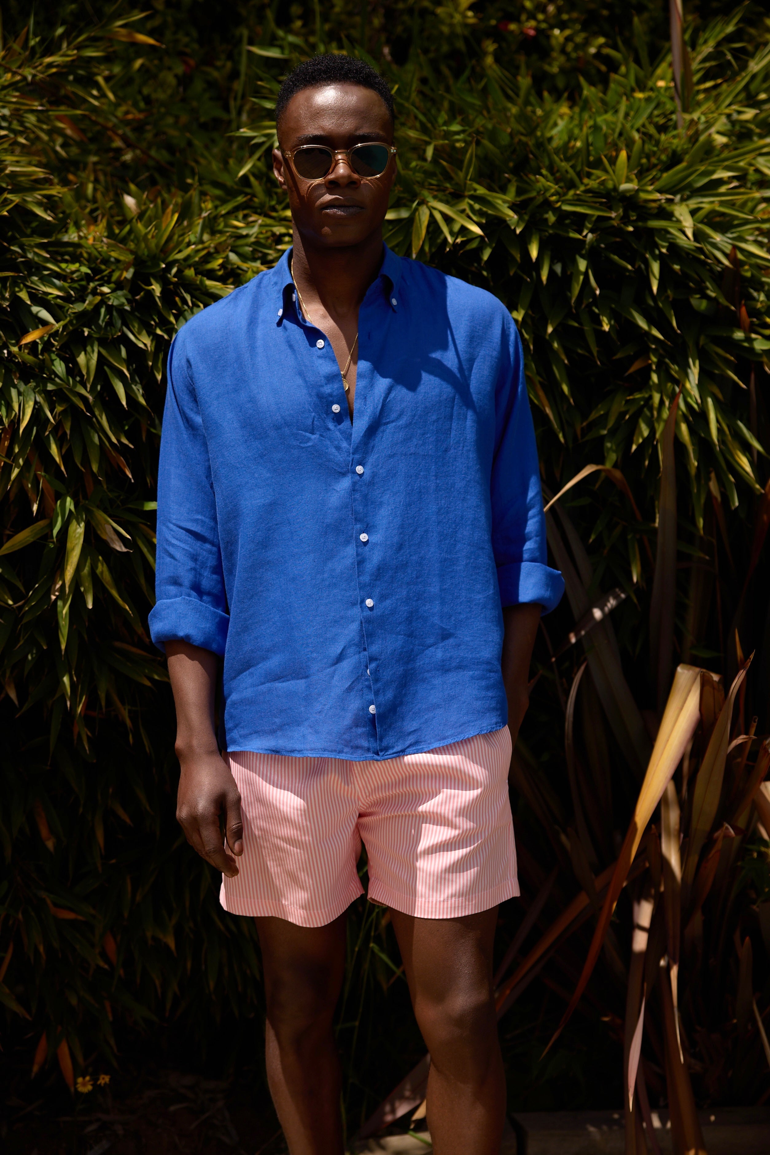 Pink Striped Swim Short