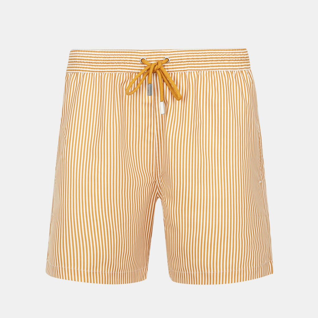 Mustard Striped Swim Short