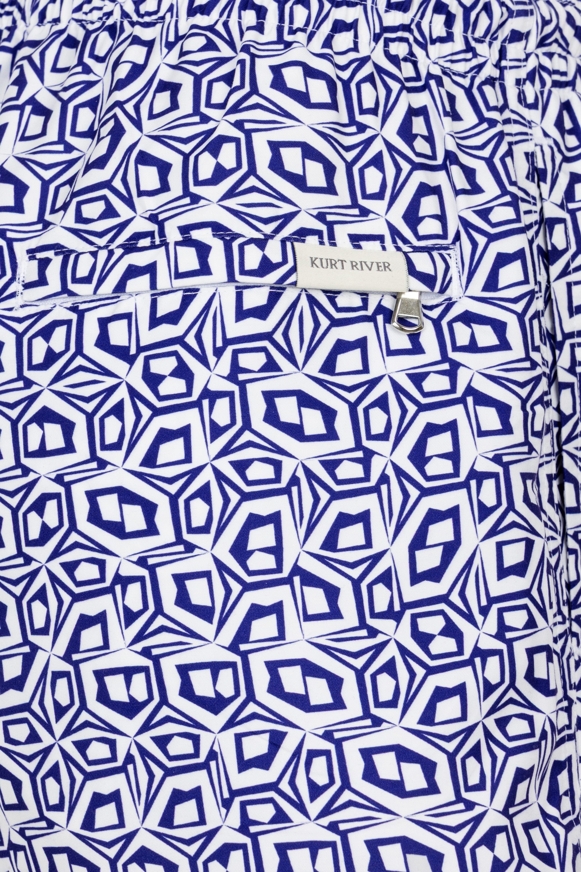 Blue Geometric Swim Short